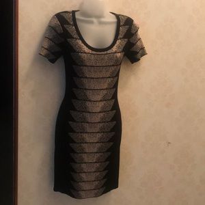 French Connection Dress Size 4 Black and Beige